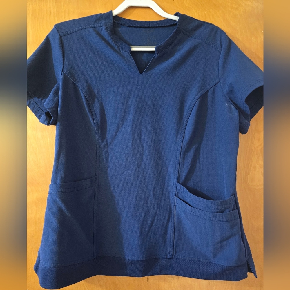 Women's HeartSoul XL Navy Scrub Top